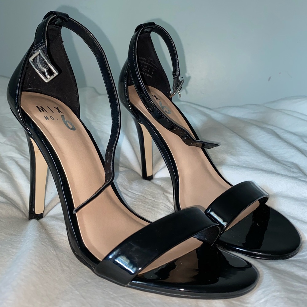 Mix No 6 Black Strap Heels